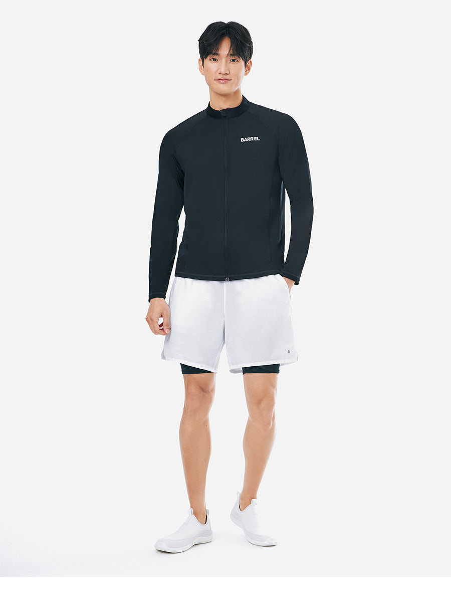 Barrel Men Essential Half Leggings Shorts-WHITE_image1