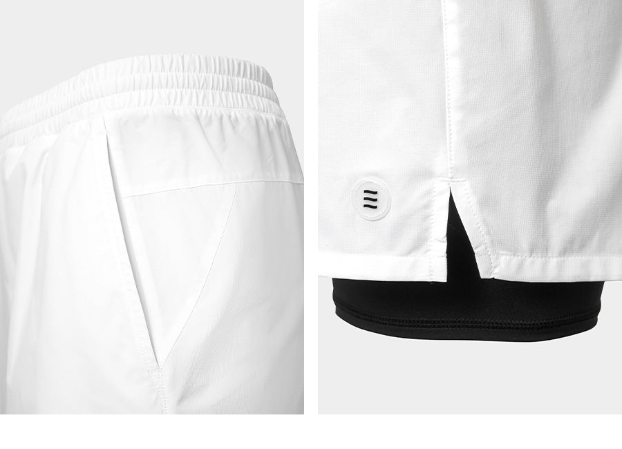 Barrel Men Essential Half Leggings Shorts-WHITE_image5