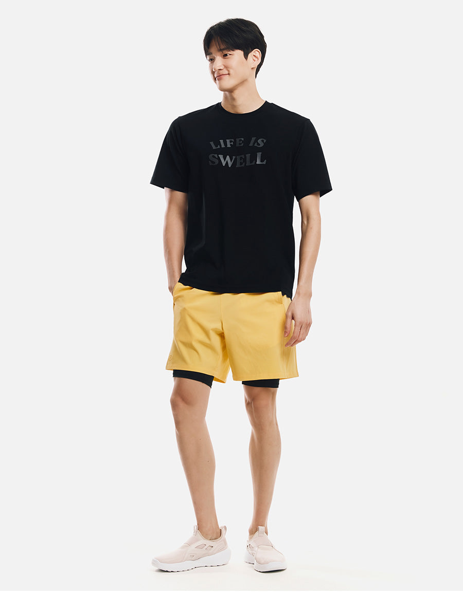 Barrel Men Essential Half LeggingsShorts-YELLOW6