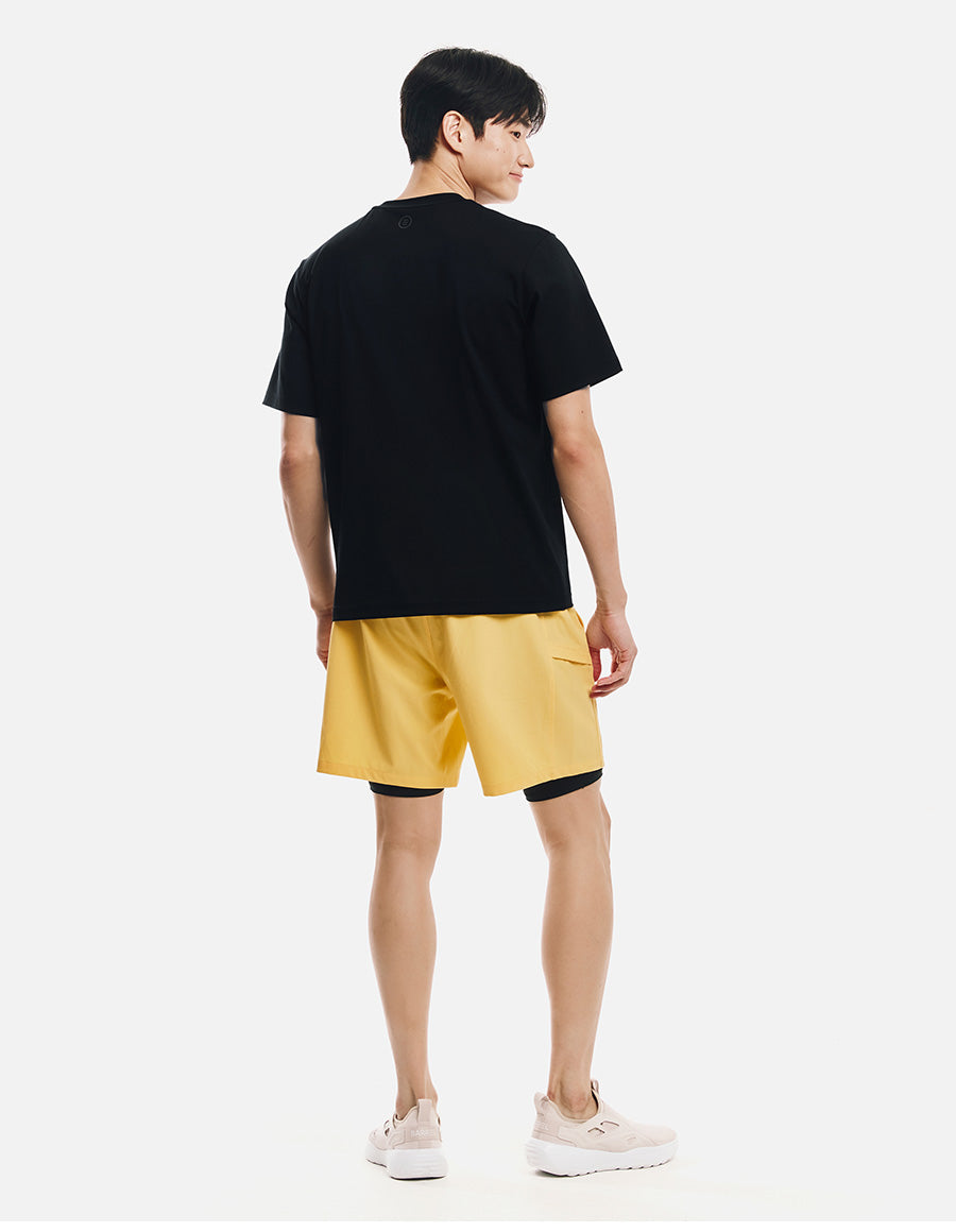 Barrel Men Essential Half LeggingsShorts-YELLOW7