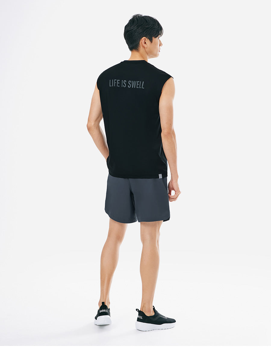 Barrel Men Essential Relax Fit Rash Tank-BLACK_image2