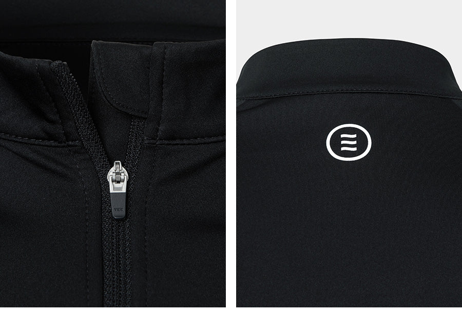 Barrel Men Essential Relax Fit Zip Up Rashguard-BLACK_image3