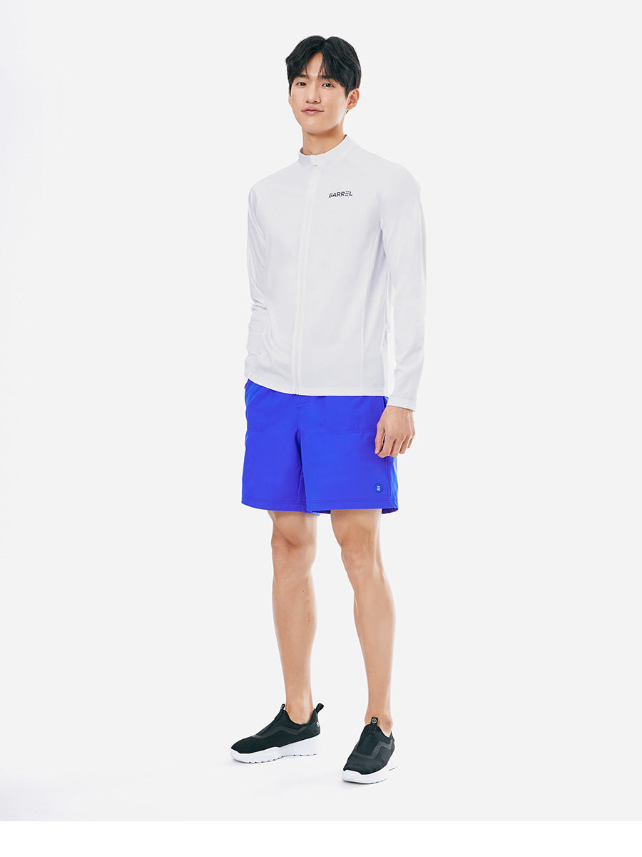 Barrel Men Essential Relax Fit Zip-Up Rash Guard-WHITE_image2