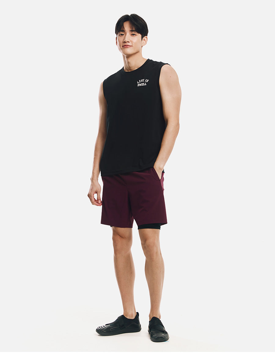 Barrel Men Essetial Loose Fit Rash Tank-BLACK6