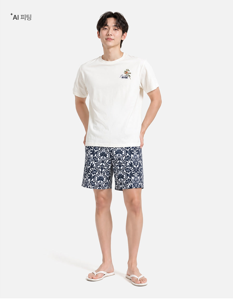 Barrel Men NYBG Botanical Water Shorts-NAVY4