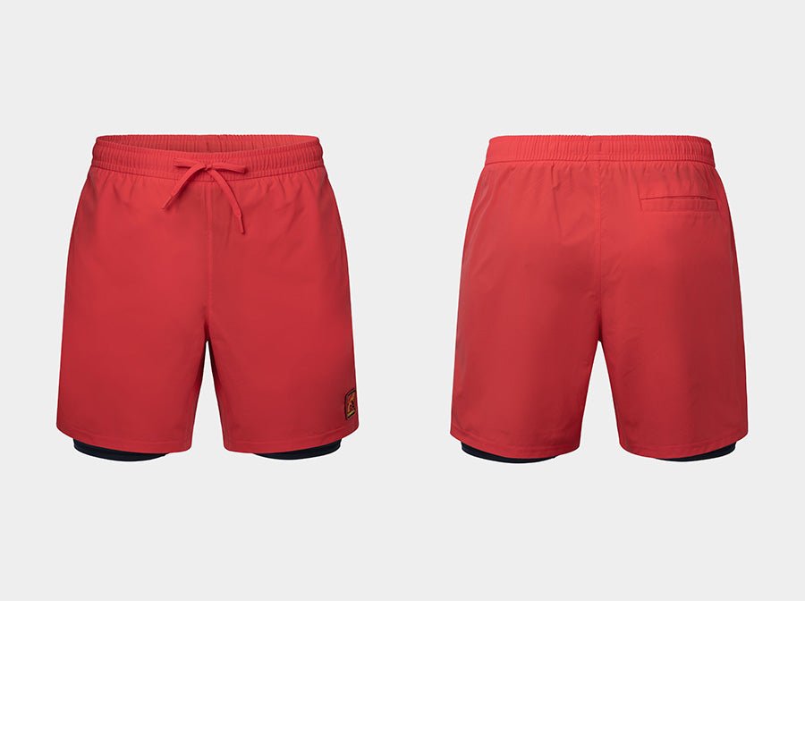 Barrel Men Tropical Half Leggings Shorts-ORANGE_image1