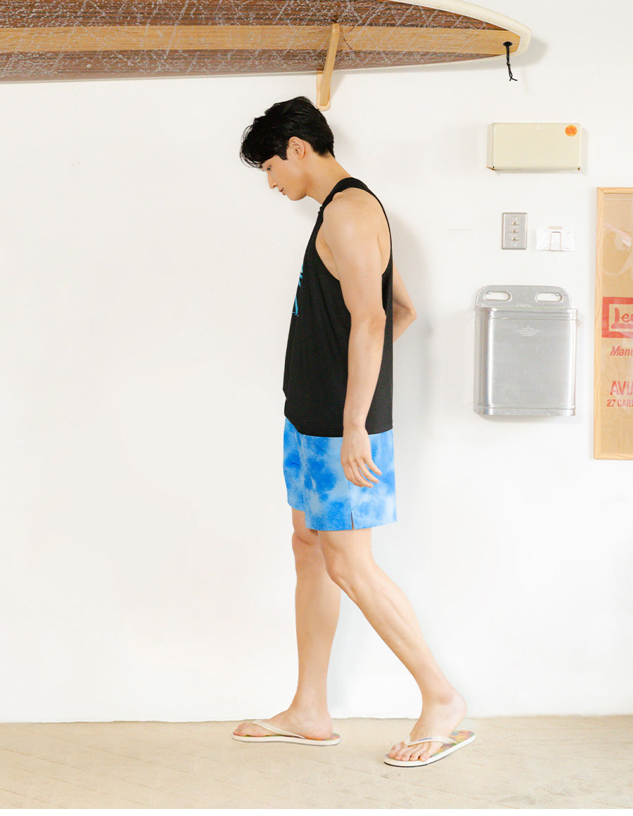 Barrel Men Tropical Loose Fit Tank-BLACK6