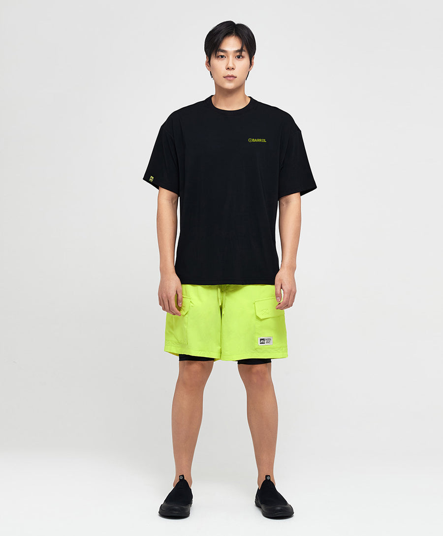 Barrel Men Tropical S/S Rash Guard-BLACK_image1