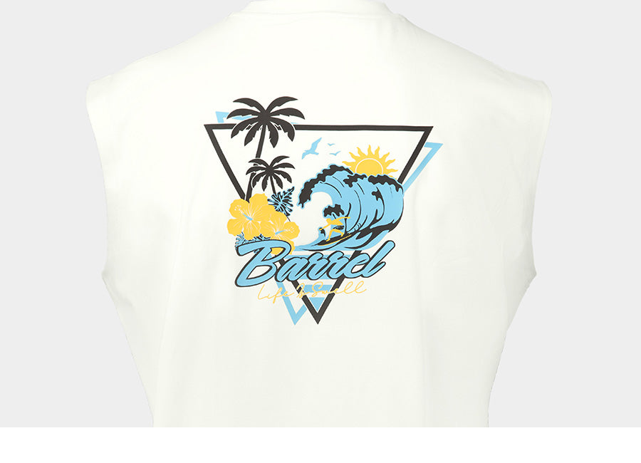 Barrel Men Tropical Sleeveless Rash Guard-IVORY_image4