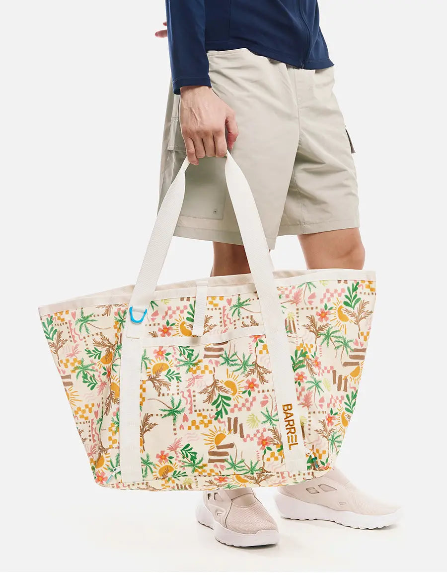 Barrel Palm Breeze Beach Bag 40L-IVORY6