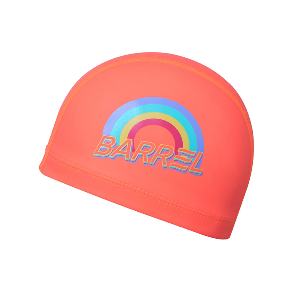 Barrel Rainbow Silitex Swim Cap-CORAL2