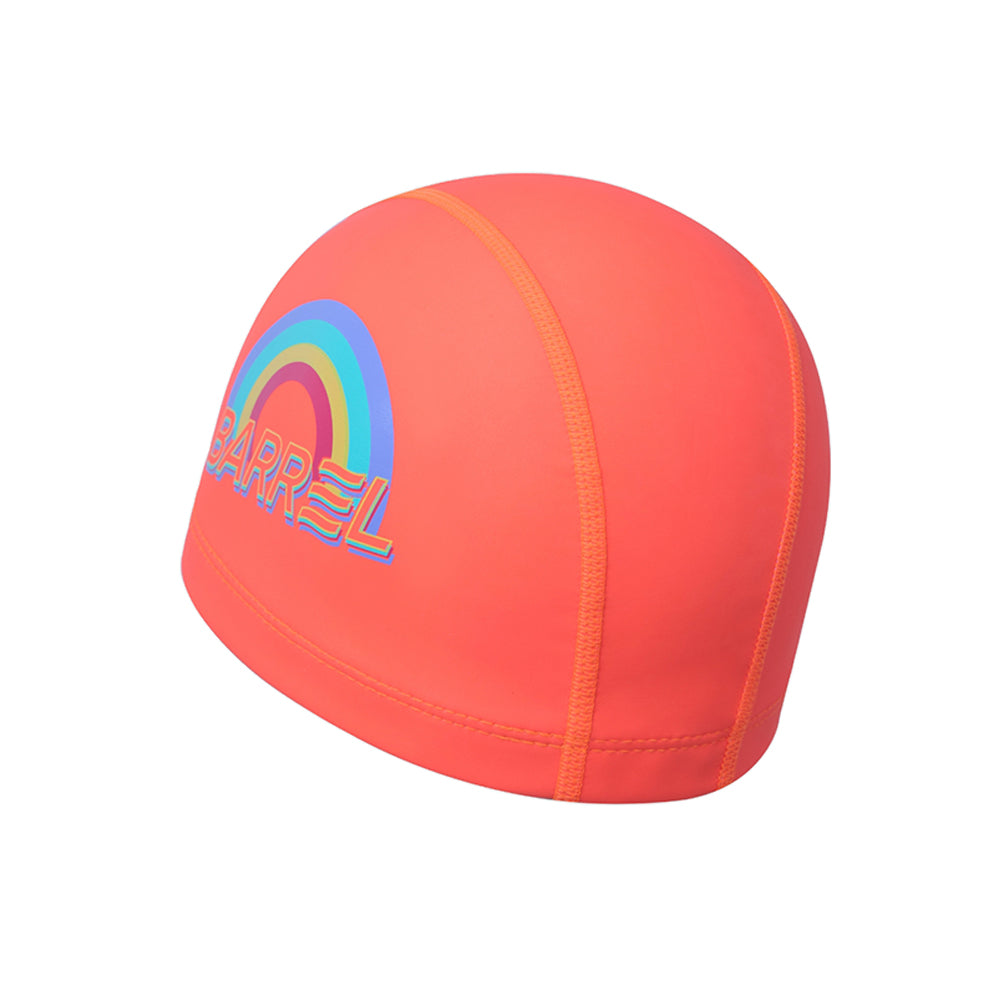 Barrel Rainbow Silitex Swim Cap-CORAL3