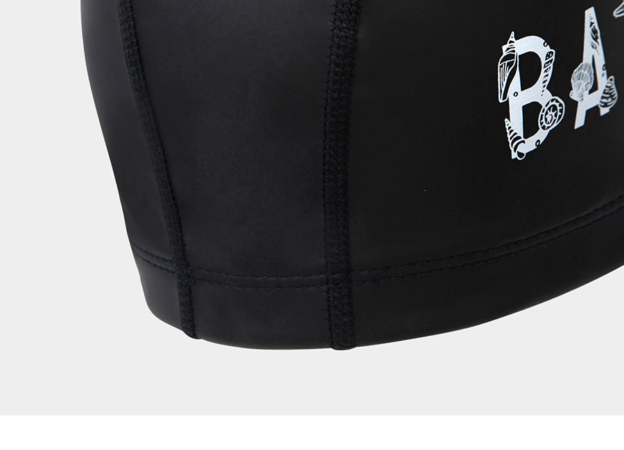 Barrel Shell Logo Silitex Swim Cap-BLACK_image2