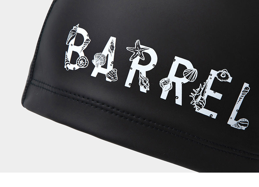 Barrel Shell Logo Silitex Swim Cap-BLACK_image3