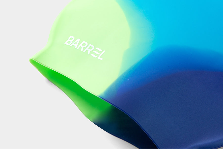 Barrel Sunset Silicone Swim Cap-BLUE_image1