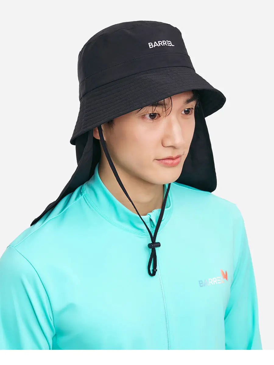 Barrel Sunshade Bucket Hat-BLACK1