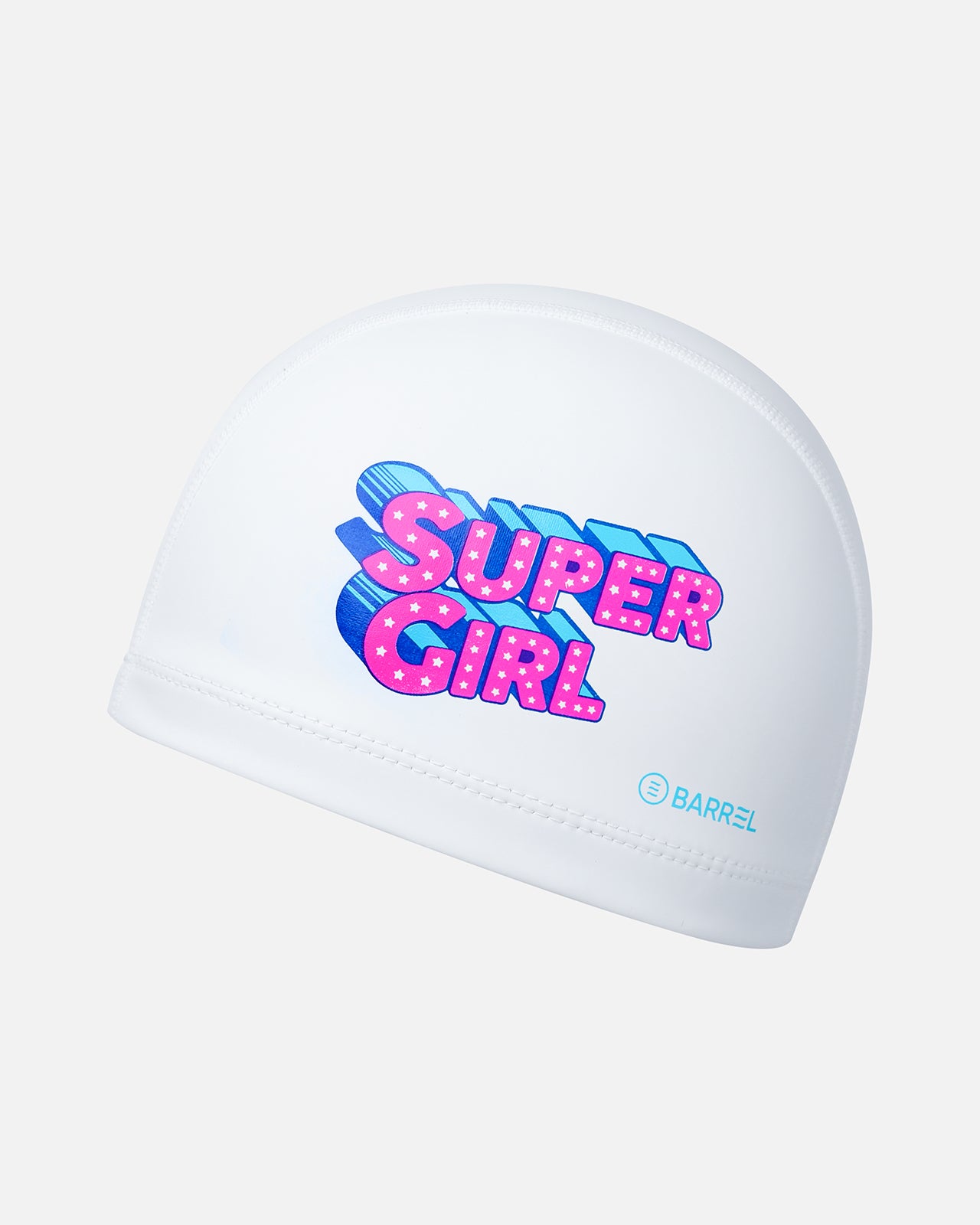 Barrel Super Girl Silitex Swim Cap-WHITE2