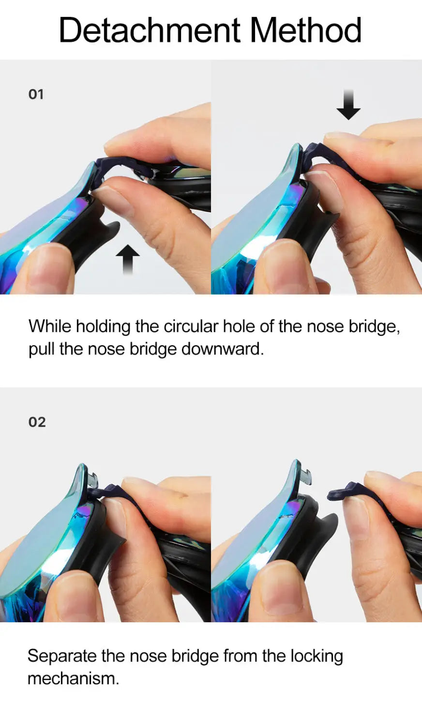 Barrel Swim Goggles-Detachment Method