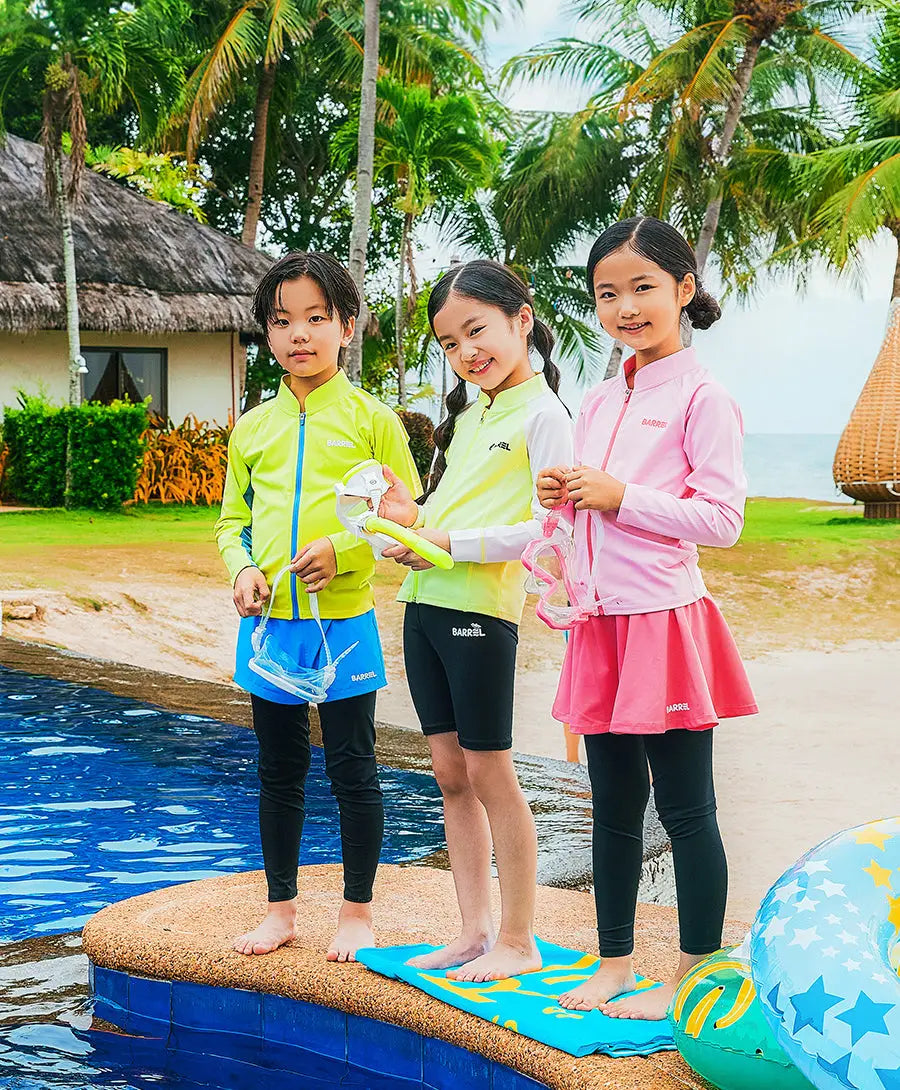 Barrel Kids Tropical Zip-Up Rash Guard-GREEN_image3