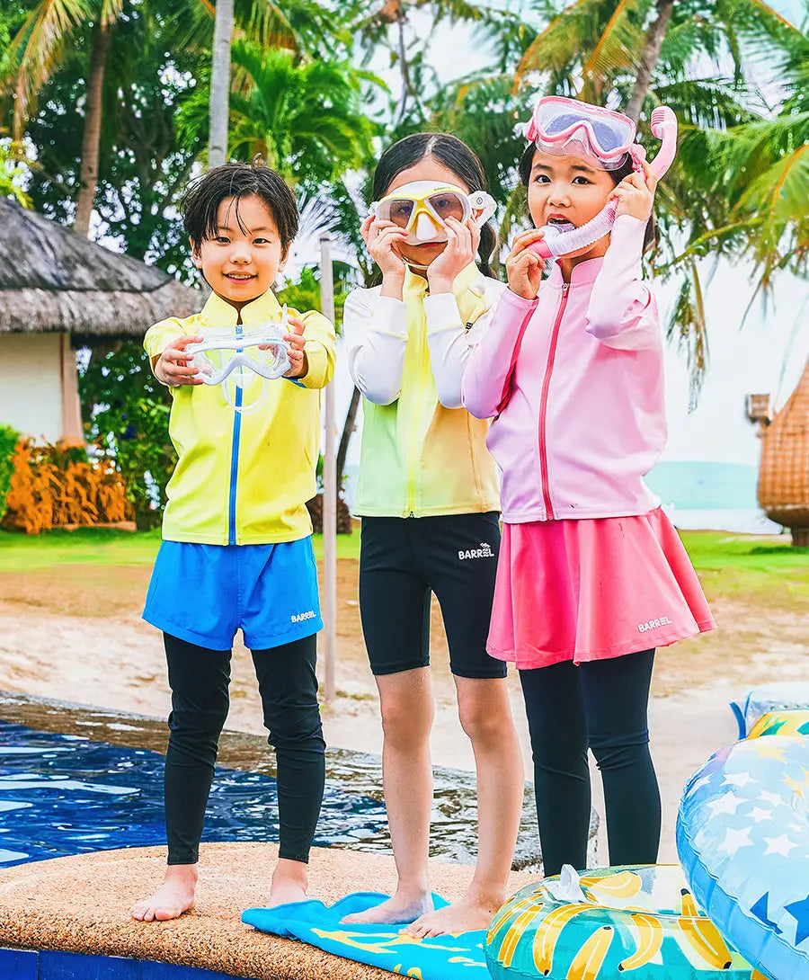 Barrel Kids Tropical Zip-Up Rash Guard-GREEN_image2