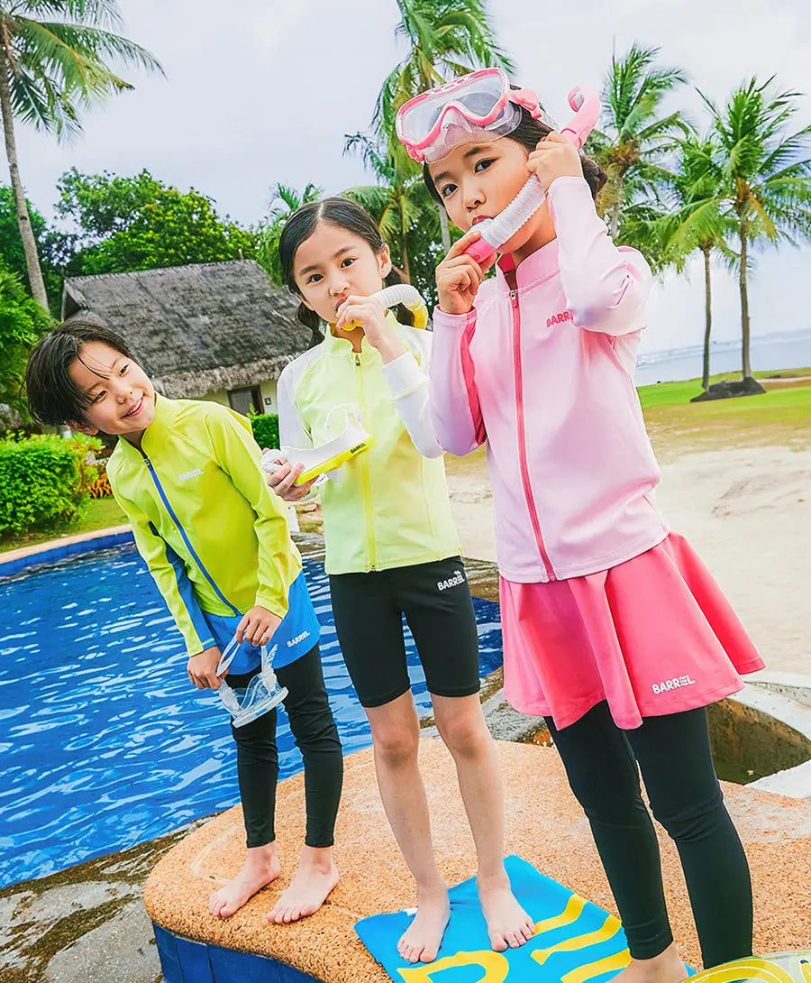 Barrel Kids Tropical Zip-Up Rash Guard-GREEN_image4