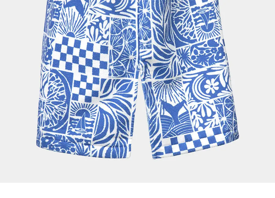 Barrel Unisex Checked Zipup Poncho Towel-BLUE_image8