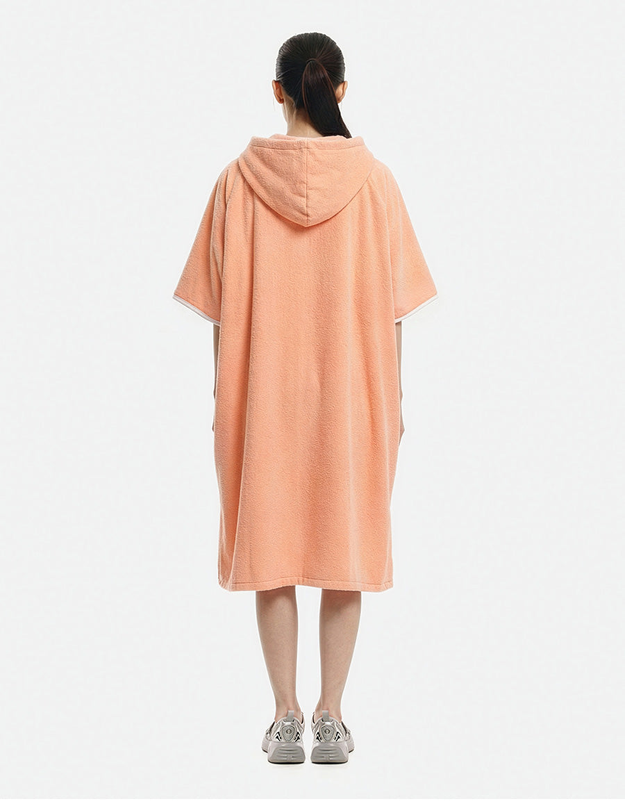 Barrel Unisex Essential Zipup Poncho Towel-PEACH4