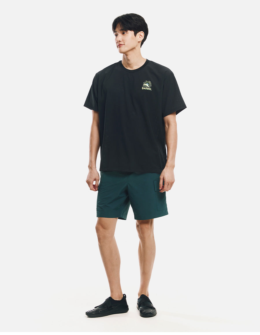 Barrel Unisex Over Fit Artwork Mesh S/S Tee-BLACK6