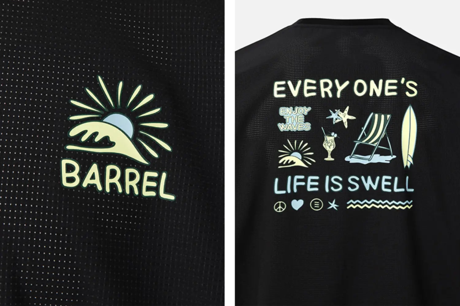 Barrel Unisex Over Fit Artwork Mesh S/S Tee-BLACK9