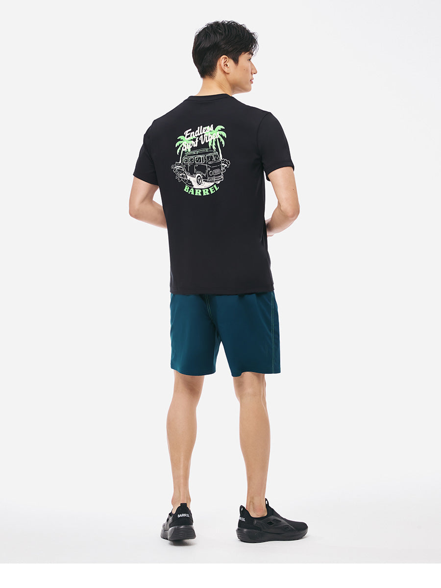 Barrel Unisex Tropical Loose Fit S/S Rash Guard-BLACK_image3