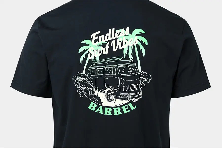 Barrel Unisex Tropical Loose Fit S/S Rash Guard-BLACK_image4