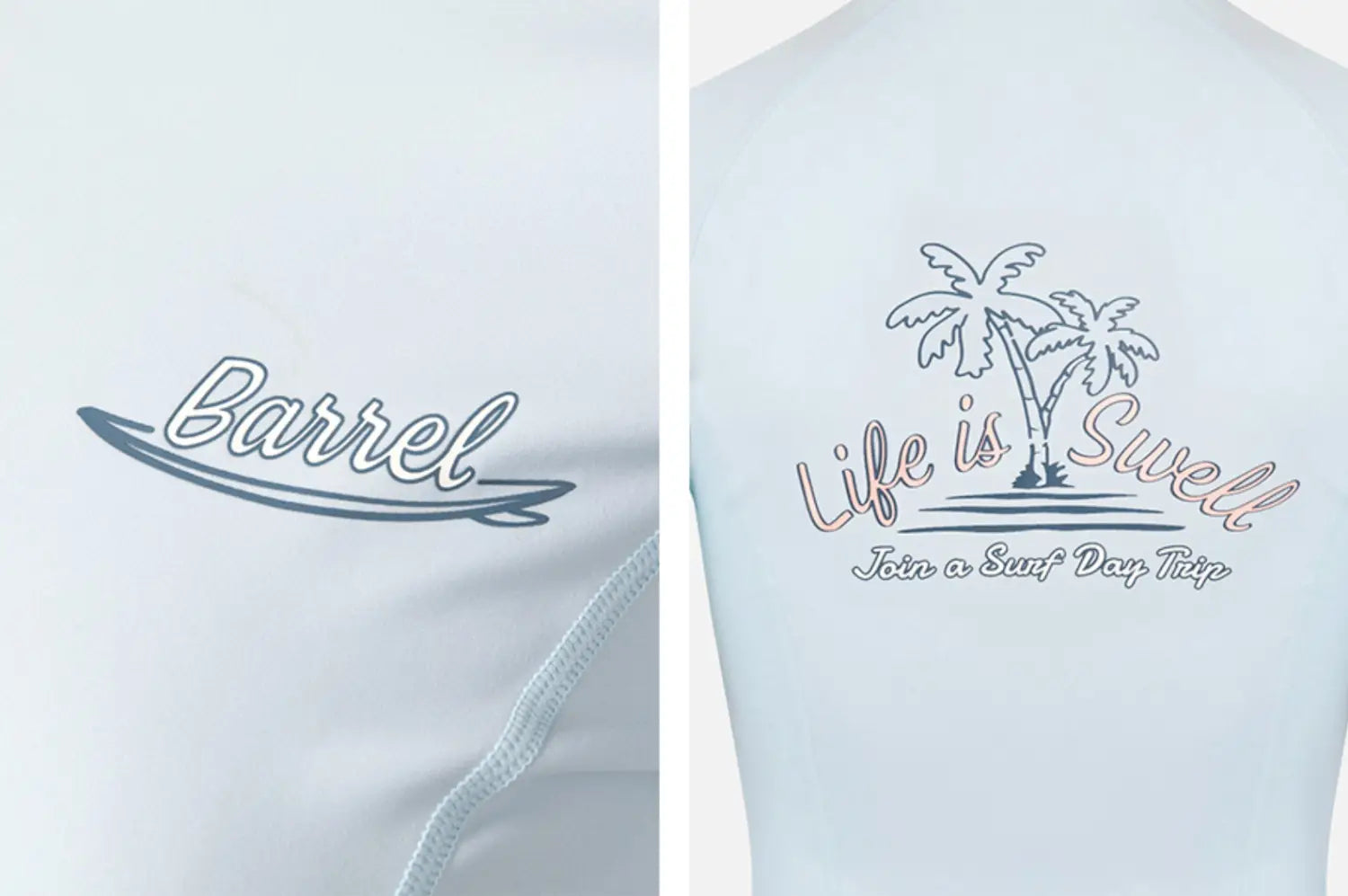 Barrel Women Artwork Crop Zip Rashguard-BLUE11