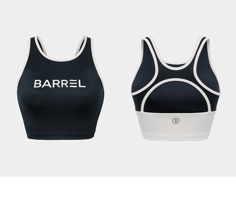 Barrel Women Color Scheme Bra Top-BLACK_image1
