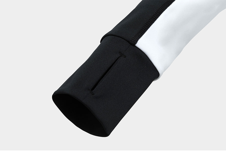 Barrel Women Color Scheme Crop Zip-Up Rash Guard-BLACK_image5