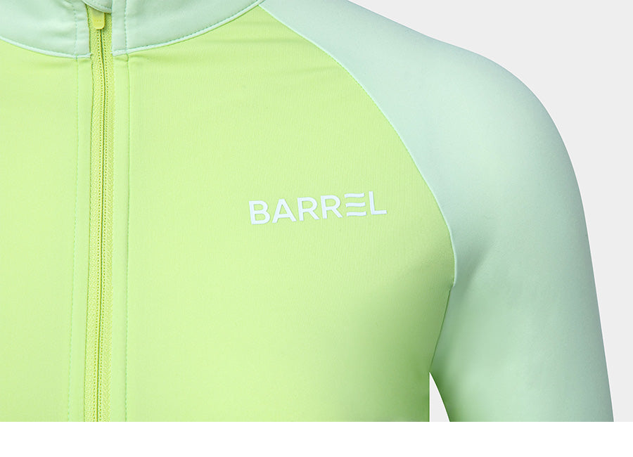 Barrel Women Color Scheme Crop Zip-Up Rash Guard-LIME_image3