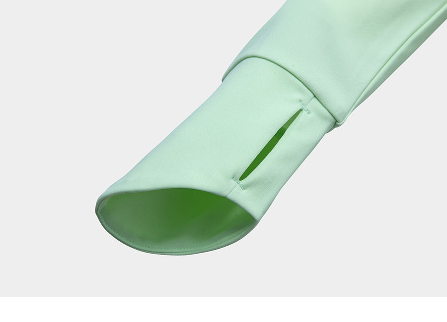 Barrel Women Color Scheme Crop Zip-Up Rash Guard-LIME_image5