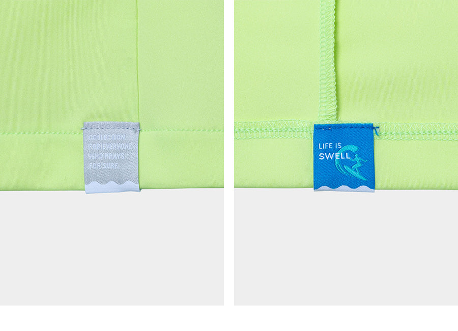 Barrel Women Color Scheme Crop Zip-Up Rash Guard-LIME_image4