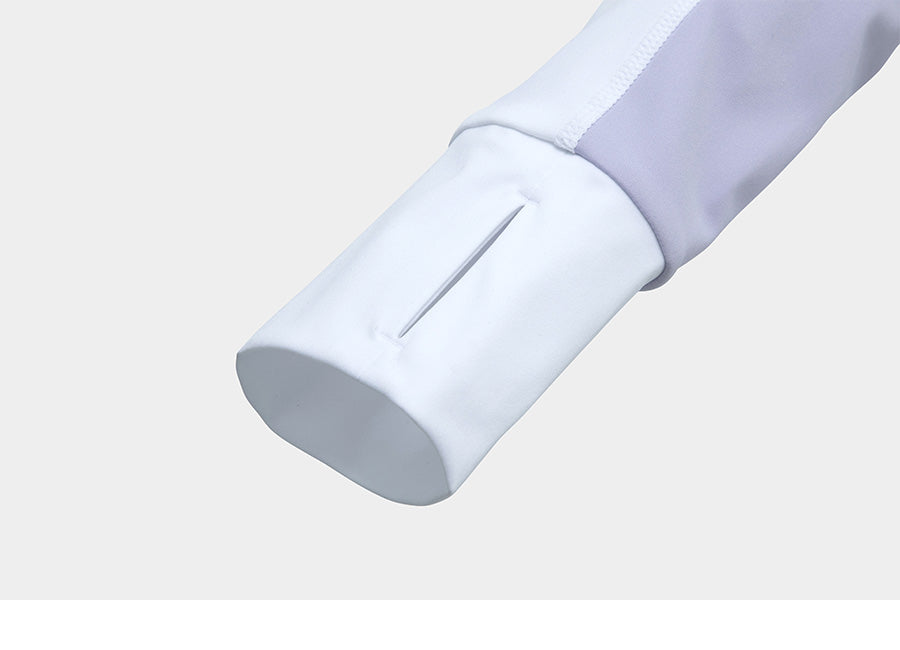 Barrel Women Color Scheme Crop Zip-Up Rash Guard-WHITE_image6