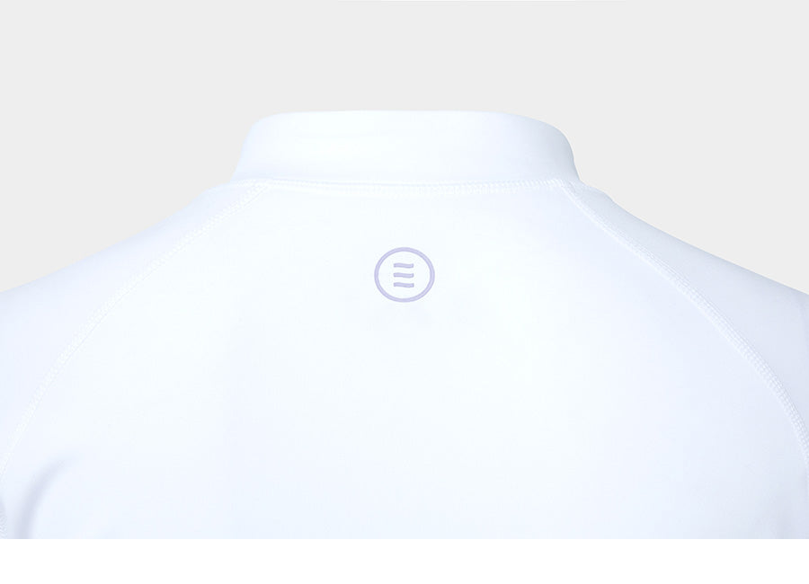 Barrel Women Color Scheme Crop Zip-Up Rash Guard-WHITE_image4