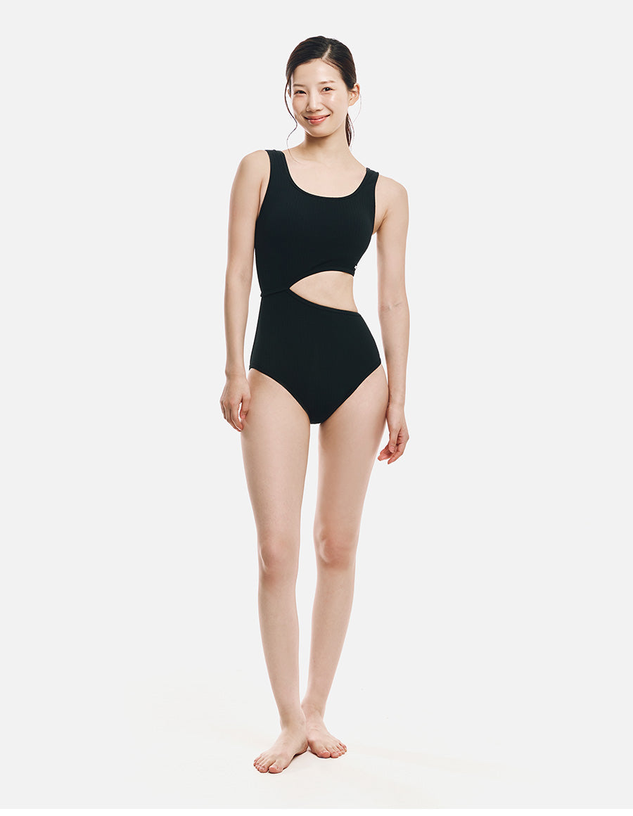 Barrel Women Cut-Out One Piece-BLACK5