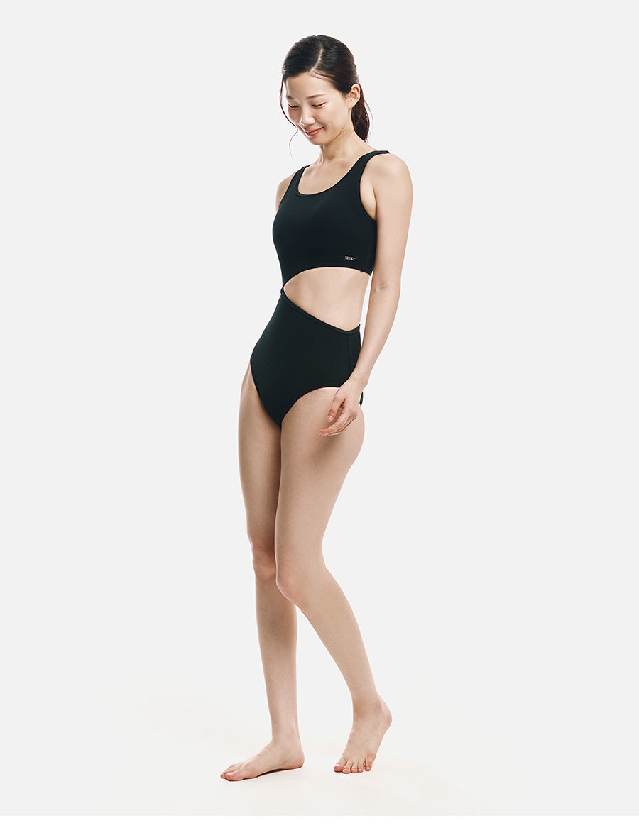 Barrel Women Cut-Out One Piece-BLACK7