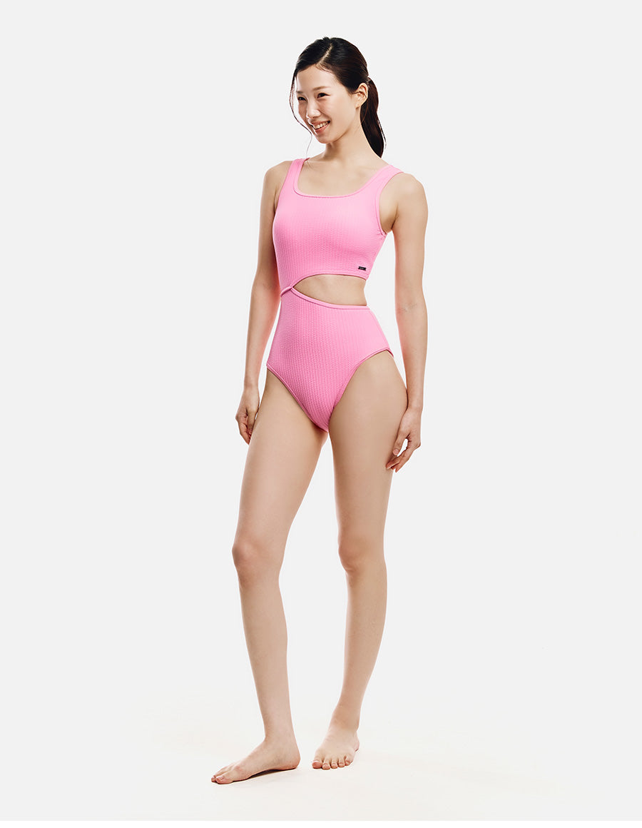 Barrel Women Cut-Out One Piece-PINK11