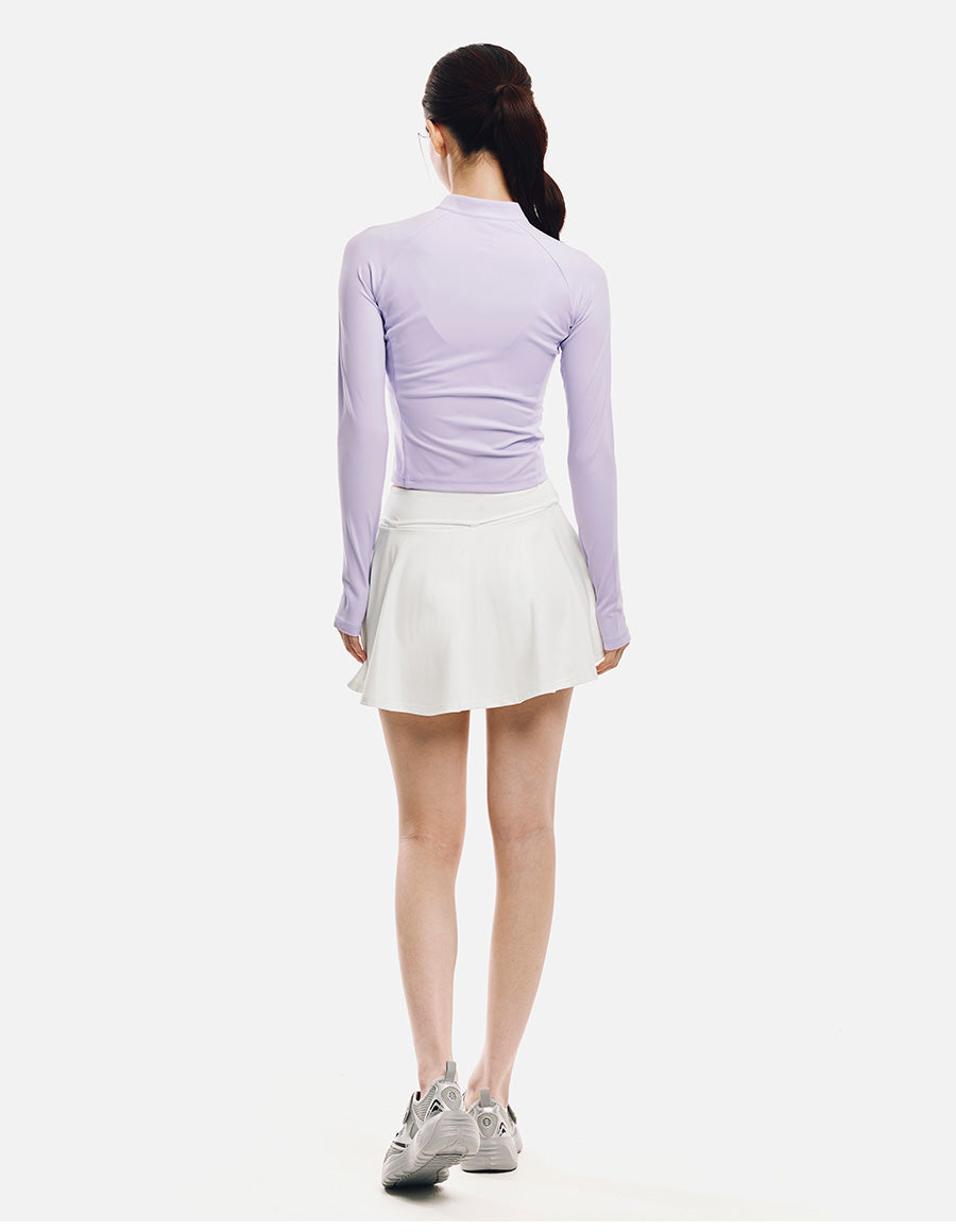 Barrel Women Essential Crop Zip Rashguard-LAVENDER7
