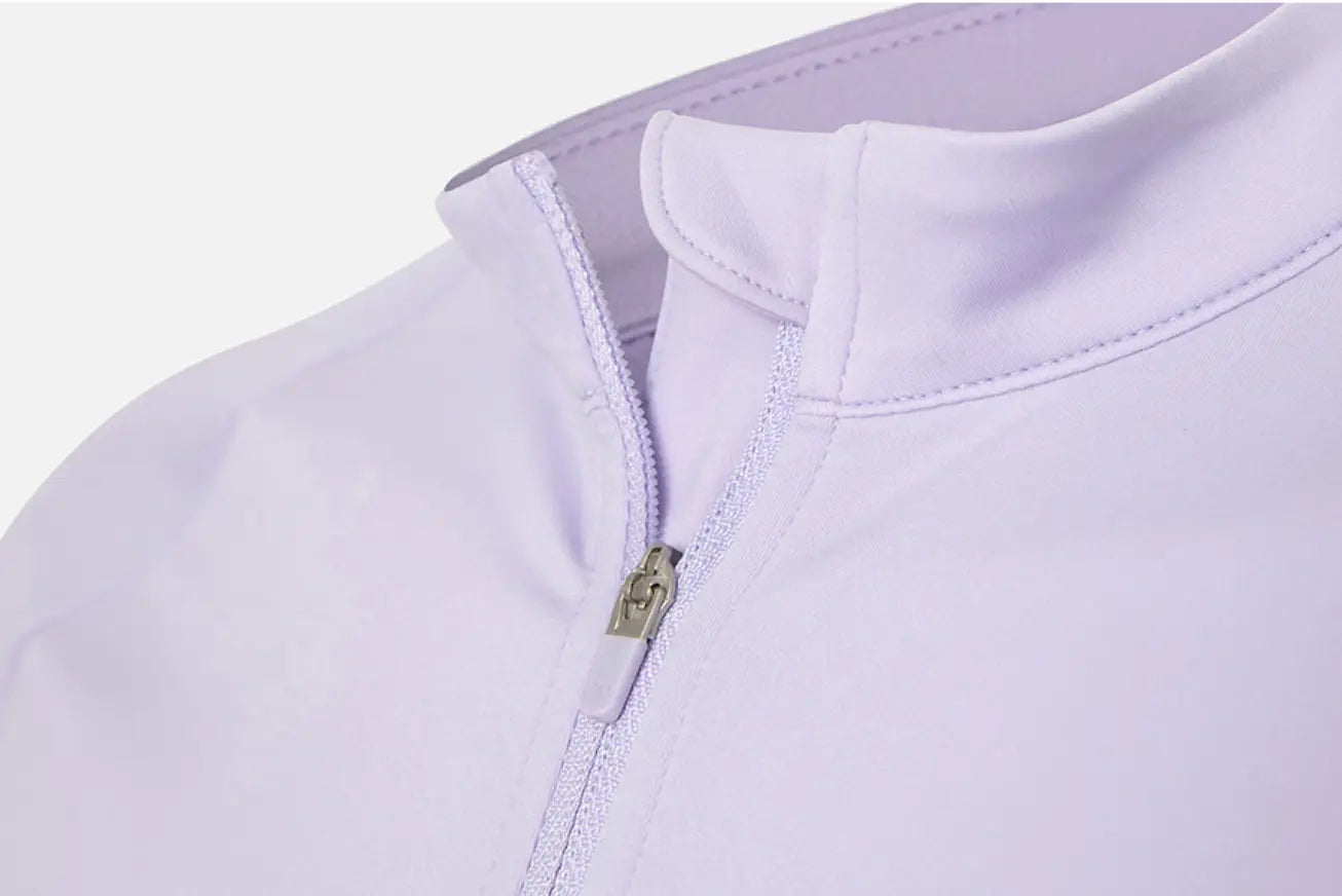 Barrel Women Essential Crop Zip Rashguard-LAVENDER9