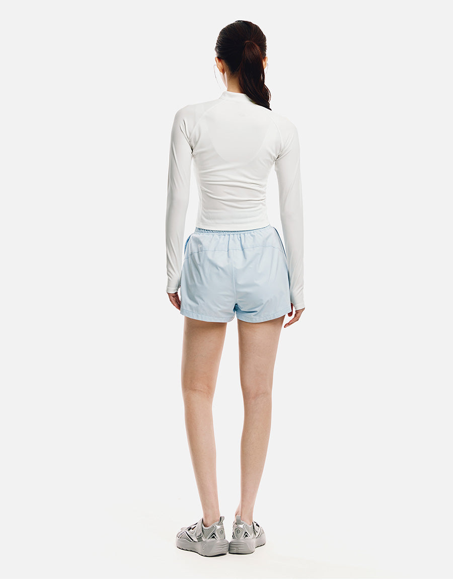 Barrel Women Essential Crop Zip Rashguard-WHITE8