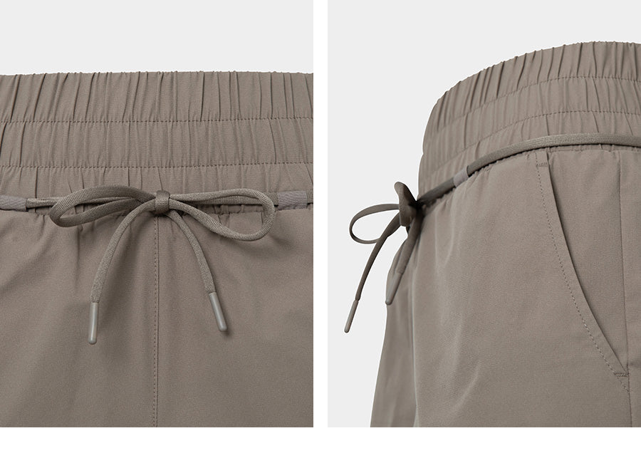 Barrel Women Essential HW Half Leggings Shorts-BEIGE_image5