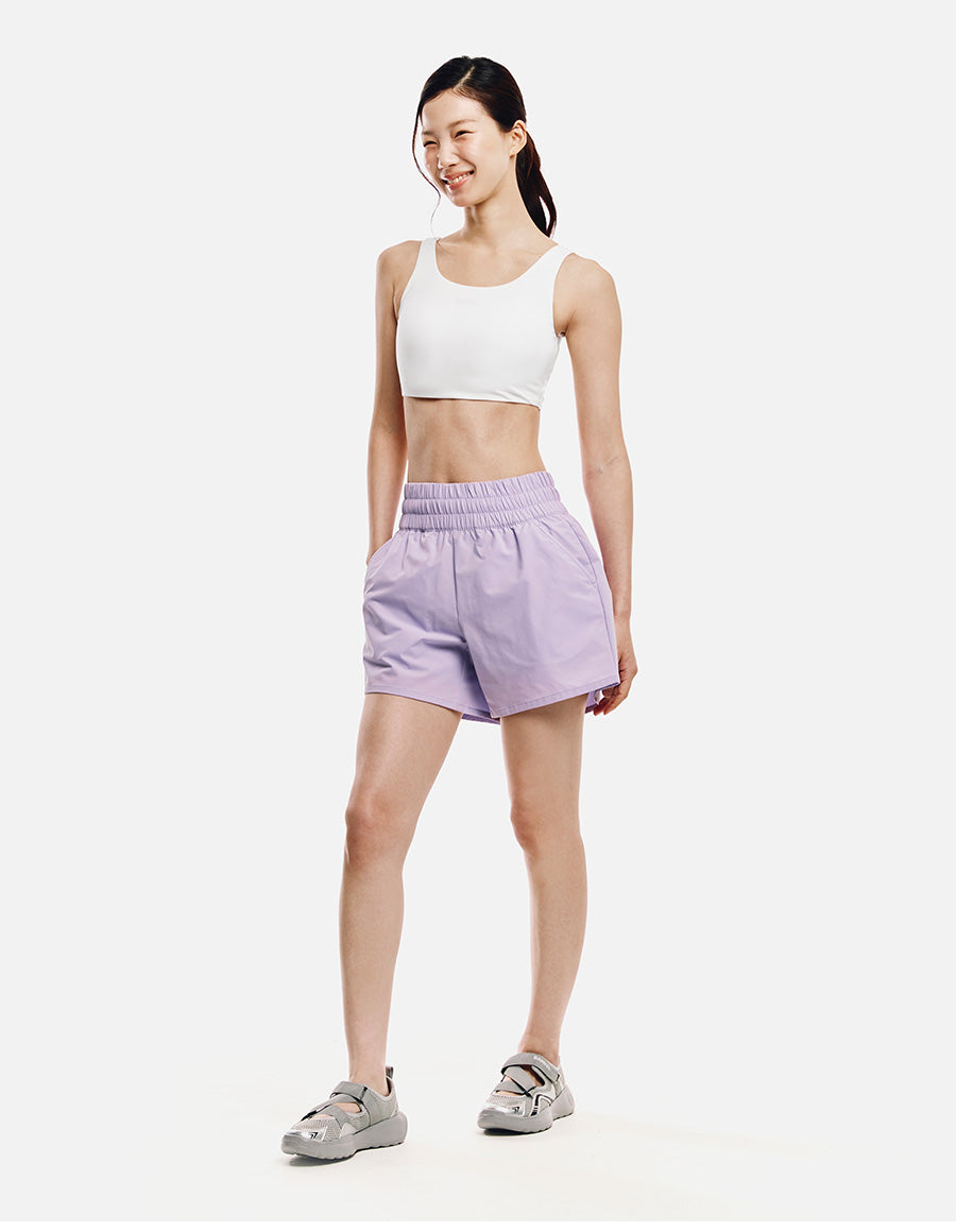 Barrel Women Essential HW Half Leggings Shorts-LAVENDER4