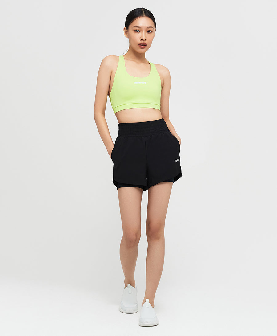 Barrel Women Essential HW Leggings Shorts-BLACK_image1