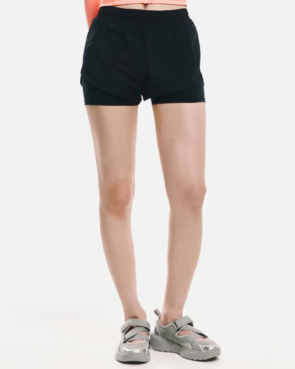 Barrel Women Essential Half Legging Shorts-BLACK3