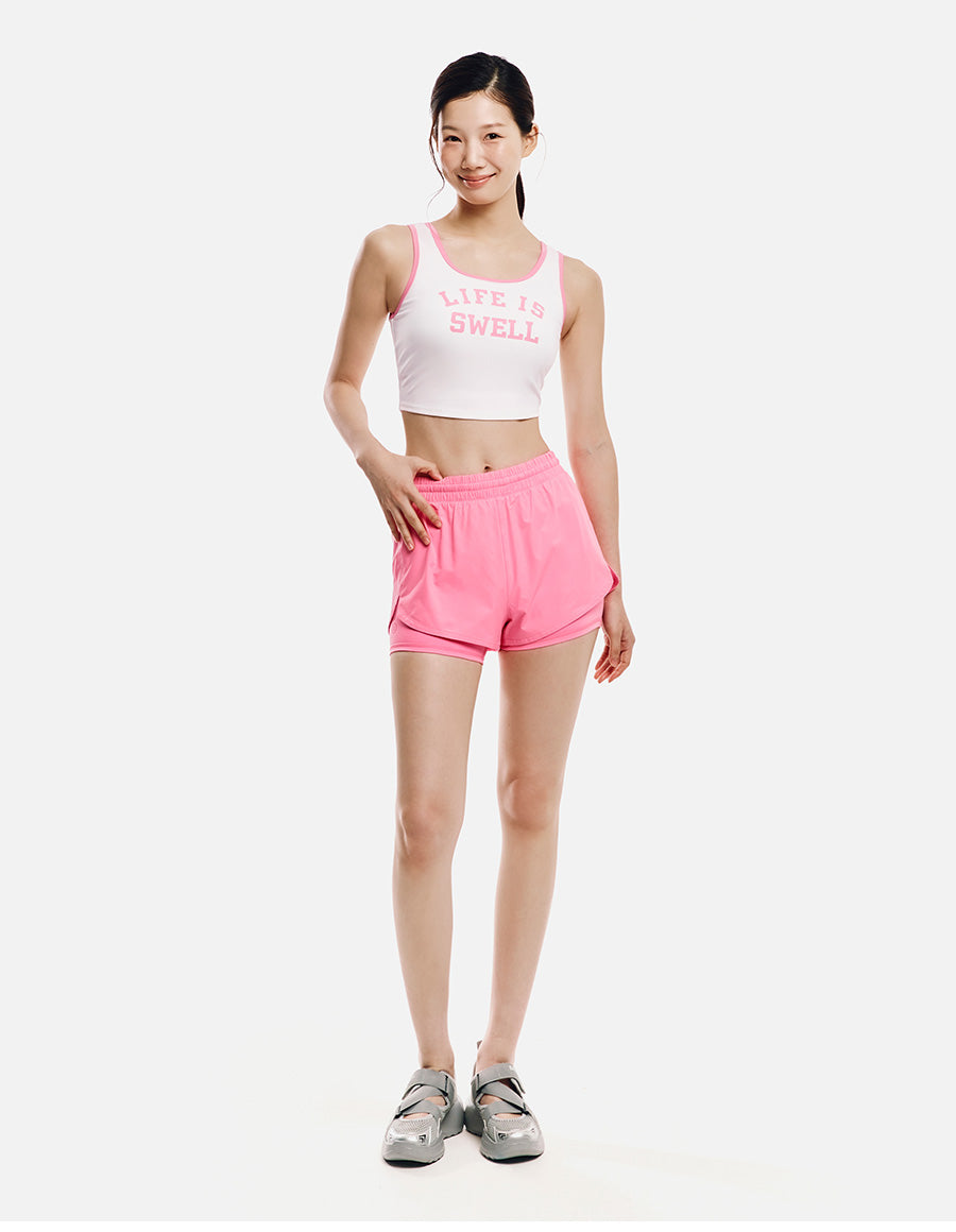 Barrel Women Essential Half Legging Shorts-PINK5